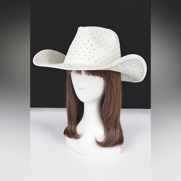 Rhinestone Pointed Cowboy Fedora Hat - Picture 1 of 8